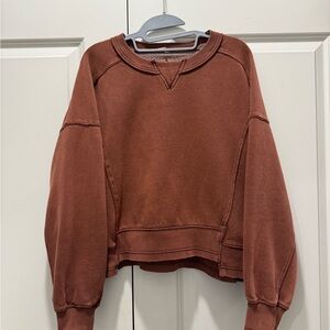 Free People Brown Intercept Pullover